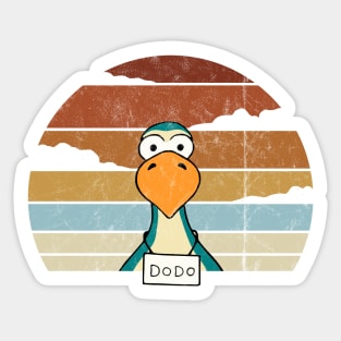 Comic Dodo Retro Sunset Funny Dodo Bird Oldschool Sundown Sticker